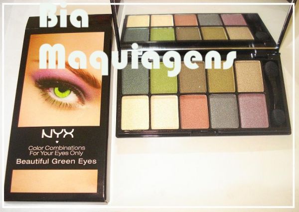 Paleta 10 cores da NYX, para realçar olhos verdes.